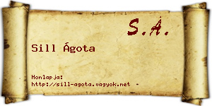 Sill Ágota névjegykártya